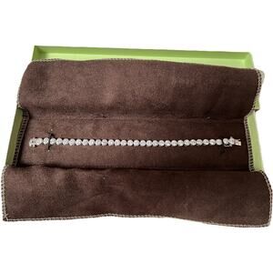 Ross-Simons Sterling Silver Bezel Set CZ Tennis Bracelet 8.25” New